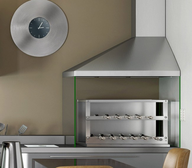 Churrasqueira COOKTOP a carvão com 11 espetos rotativos em 2 galerias (inox 430)